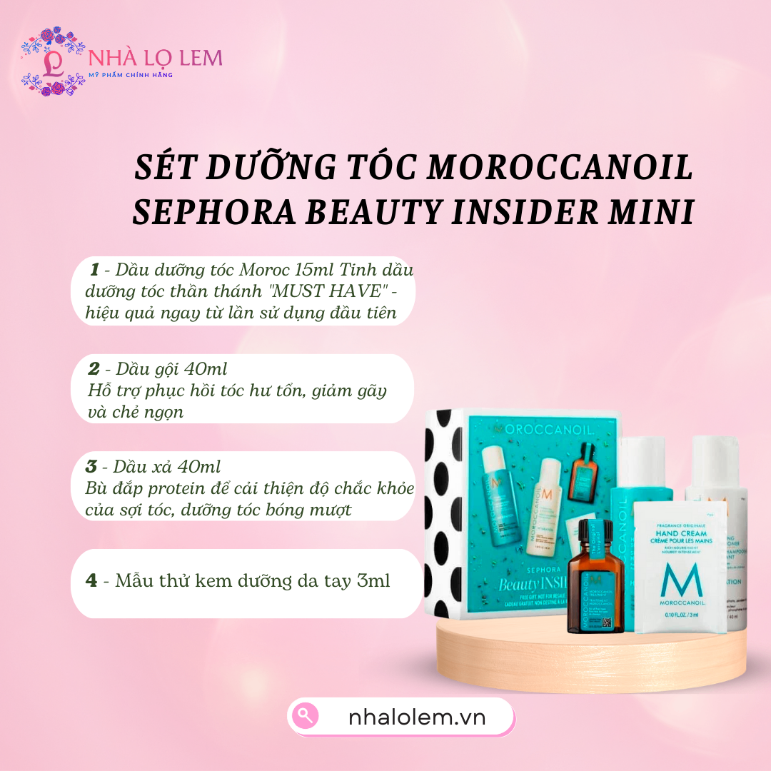 Sét Dưỡng Tóc Moroccanoil Sephora Beauty Insider mini 4 món