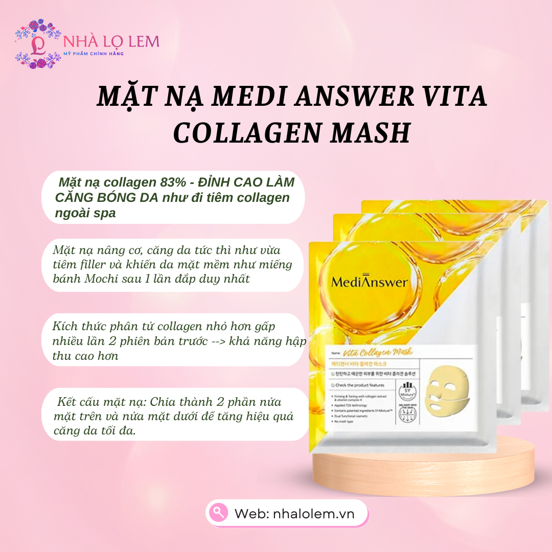 MẶT NẠ MEDI ANSWER VITA COLLAGEN MASH - MÀU VÀNG