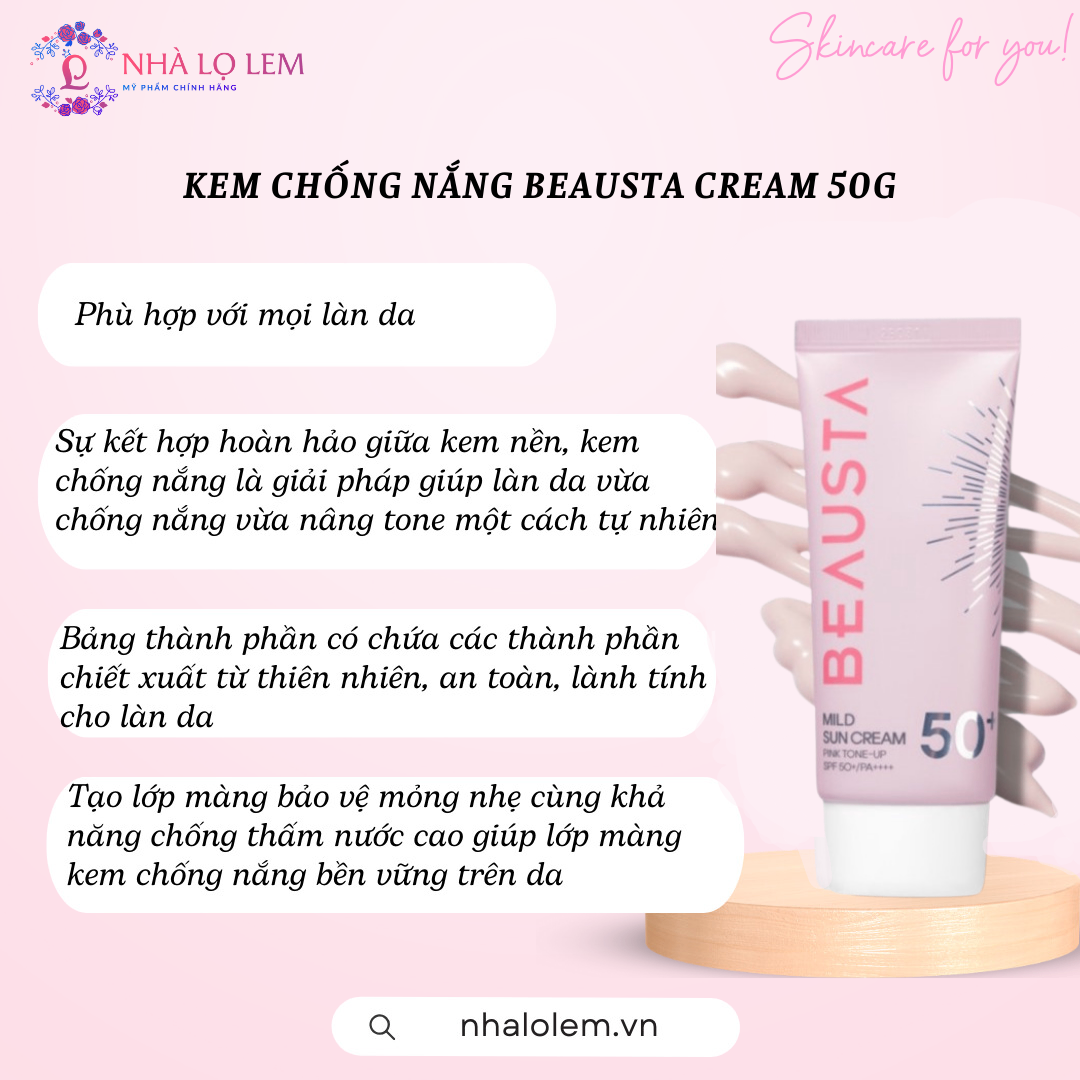 KEM CHỐNG NẮNG BEAUSTA 50G (MỚI)