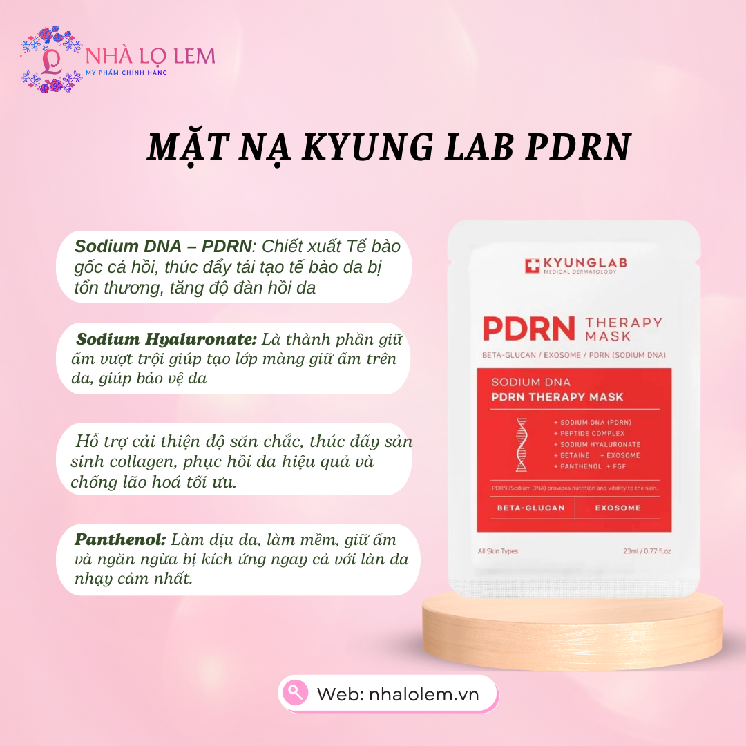 MẶT NẠ PDRN KYUNGLAB ( 1 GÓI 10 MIẾNG )