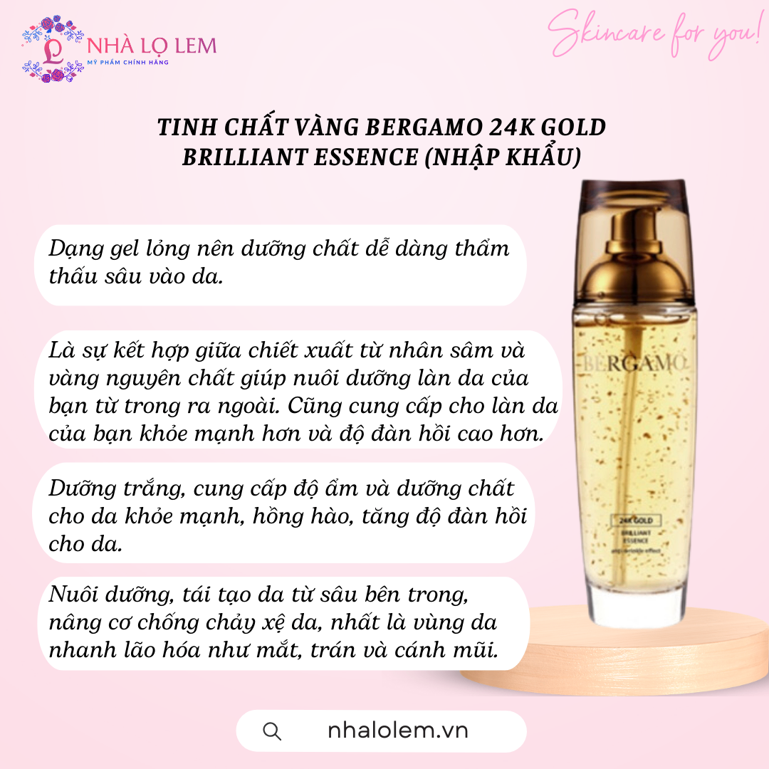 TINH CHẤT VÀNG BERGAMO 24K GOLD BRILLIANT ESSENCE (nhập khẩu)