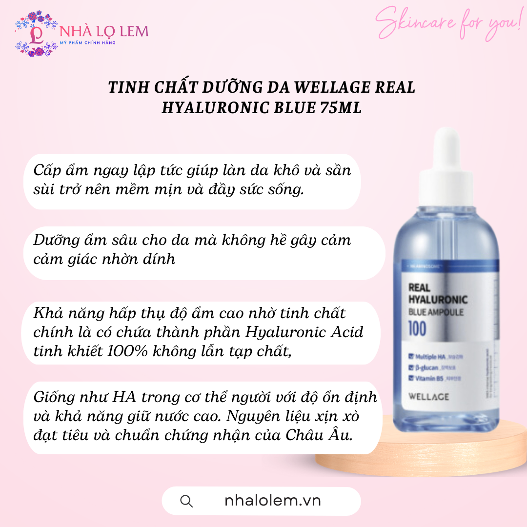 Serum WELLAGE 75ml - Hyaluronic (xanh dương)