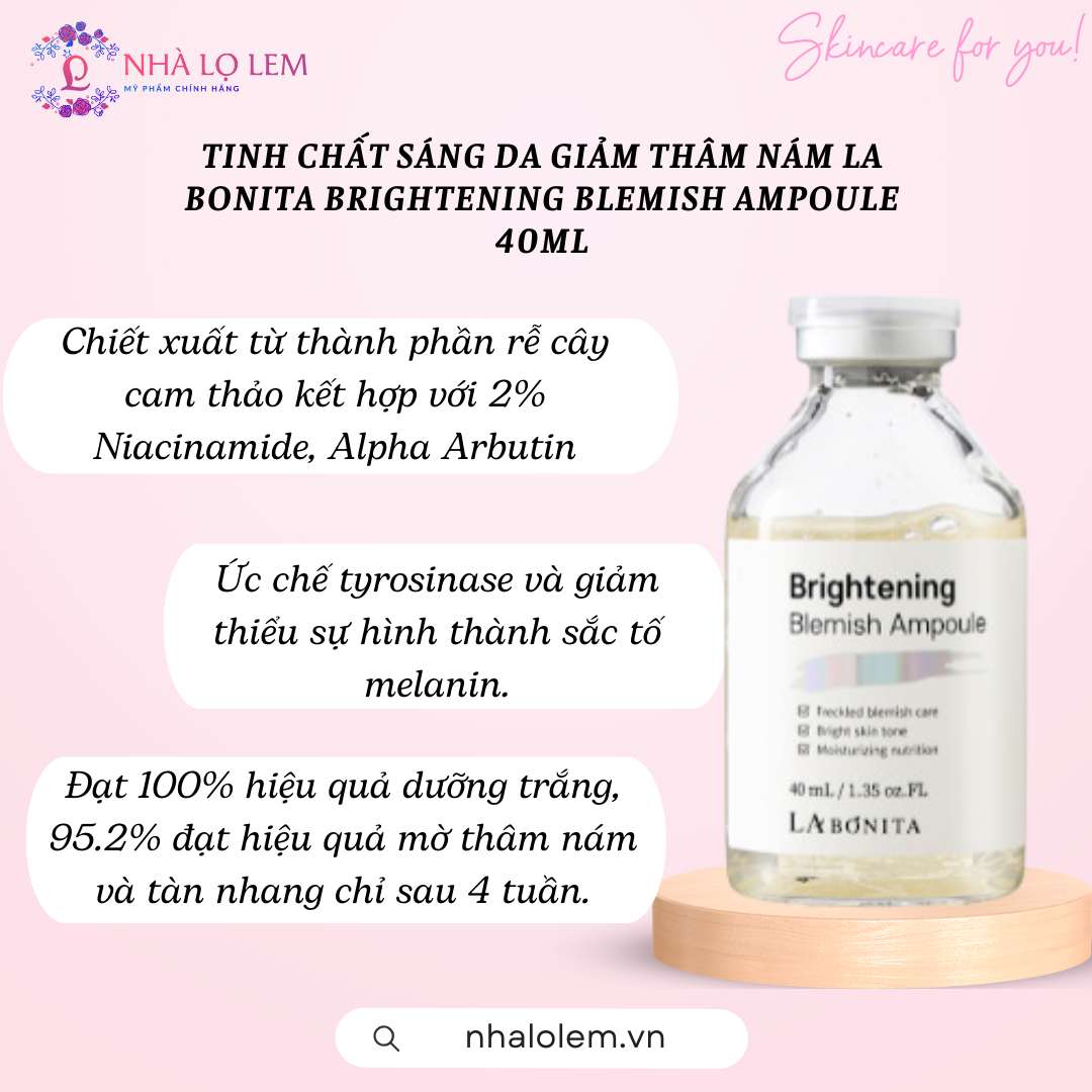 TINH CHẤT SÁNG DA GIẢM THÂM NÁM LA BONITA BRIGHTENING BLEMISH AMPOULE 40ML