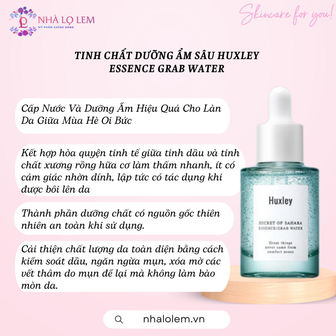 TINH CHẤT DƯỠNG ẨM SÂU HUXLEY ESSENCE GRAB WATER