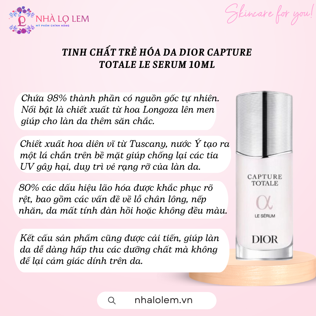 TINH CHẤT TRẺ HÓA DA DIOR CAPTURE TOTALE LE SERUM 10ML