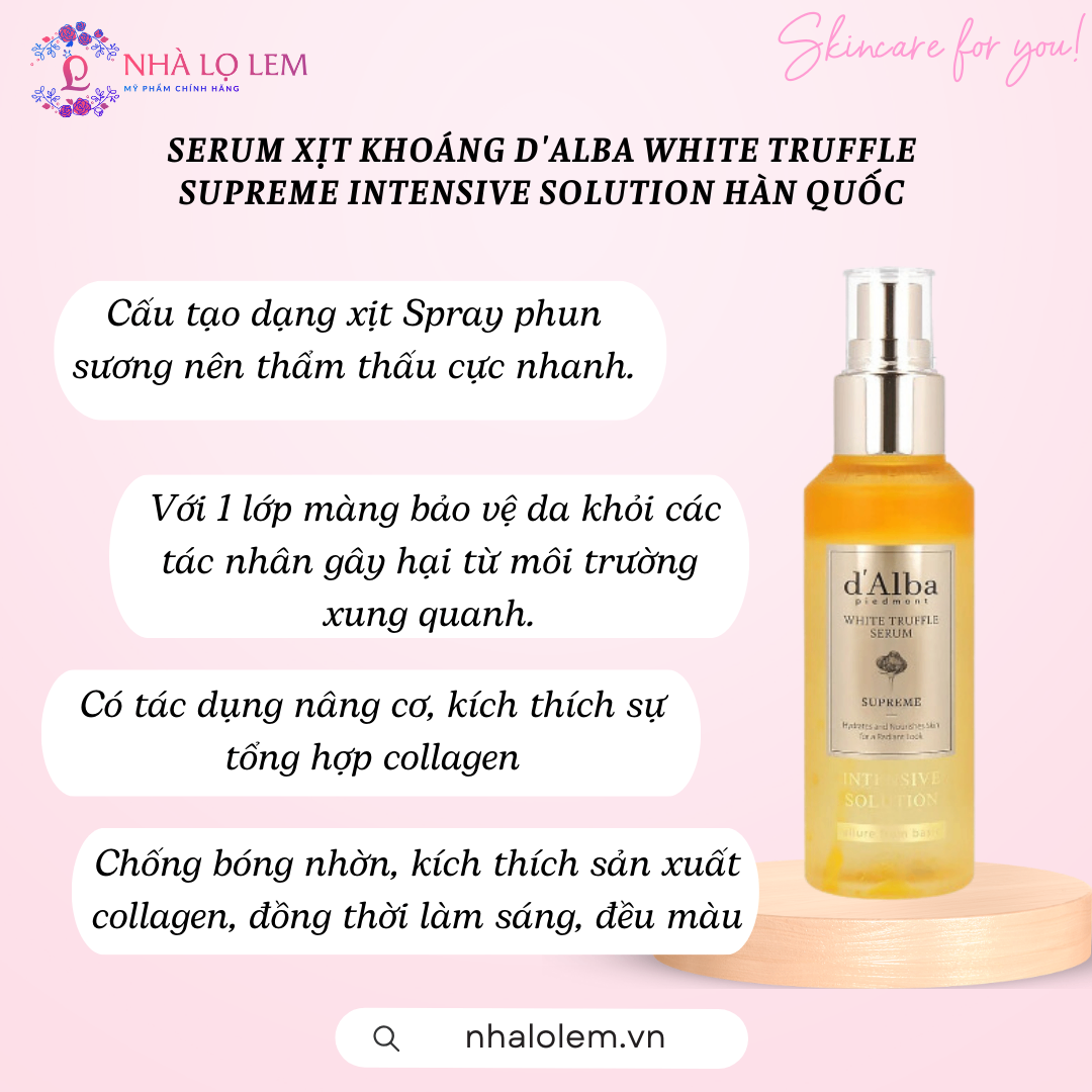 SERUM XỊT KHOÁNG D’ALBA WHITE TRUFFLE SUPREME INTENSIVE SOLUTION HÀN QUỐC