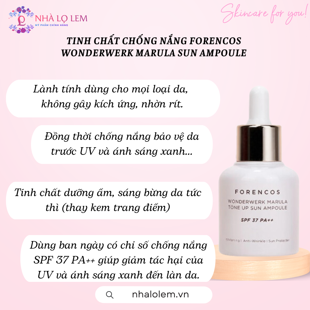 Tinh chất chống nắng FORENCOS WONDERWERK MARULA SUN AMPOULE