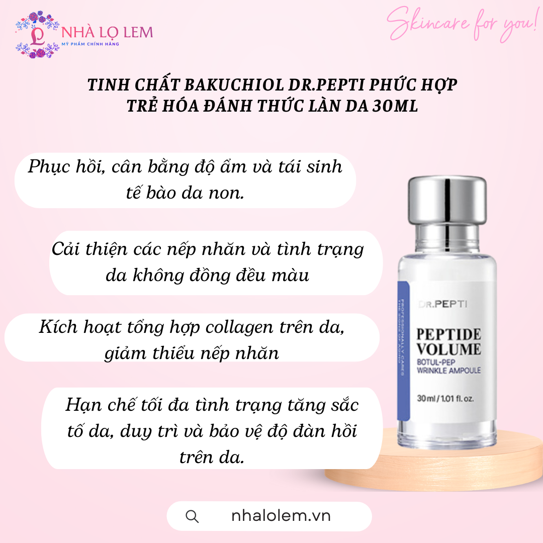 Tinh chất Bakuchiol Dr.Pepti phức hợp trẻ hóa đánh thức làn da 30ml