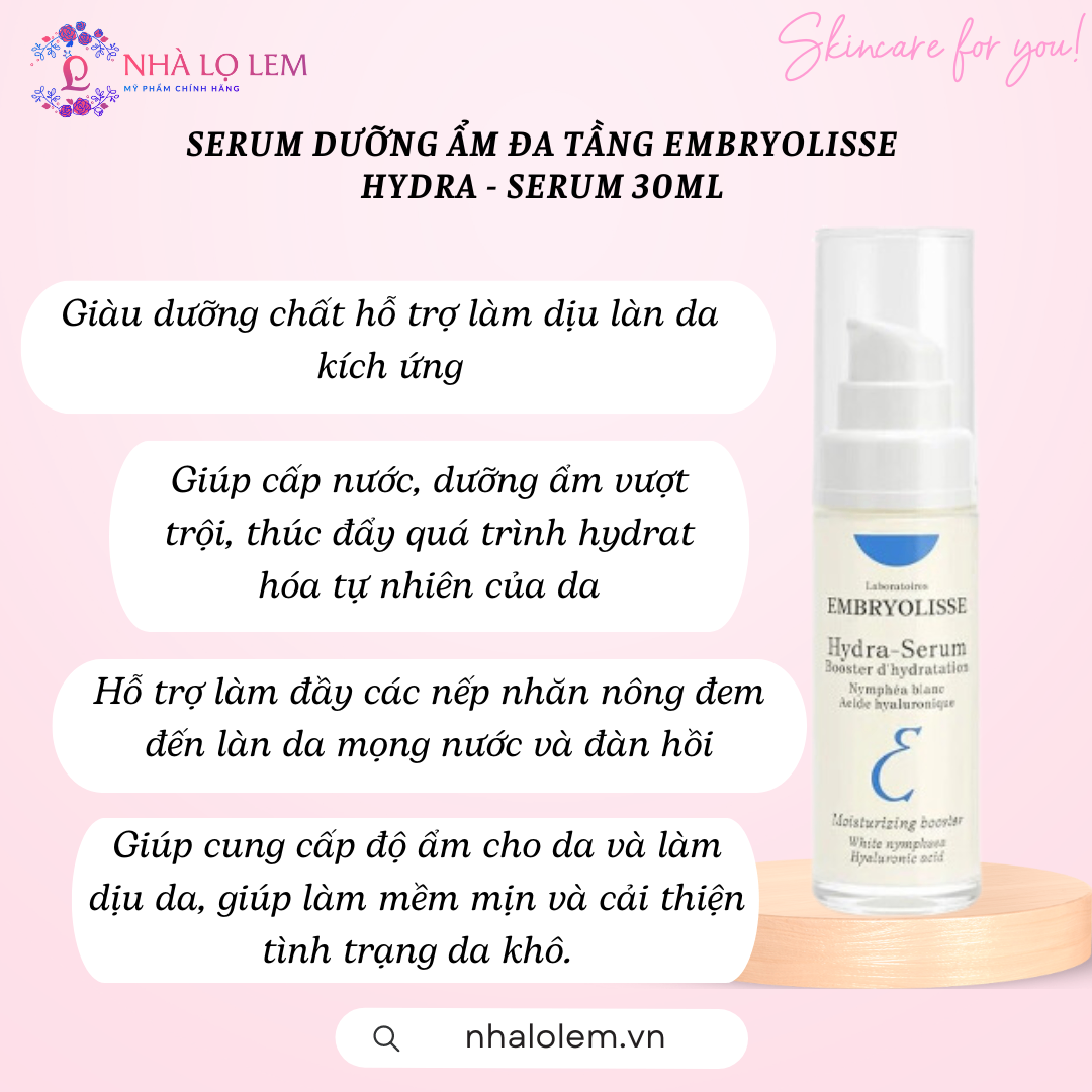 Serum dưỡng ẩm đa tầng Embryolisse Hyadra - Serum 30ml