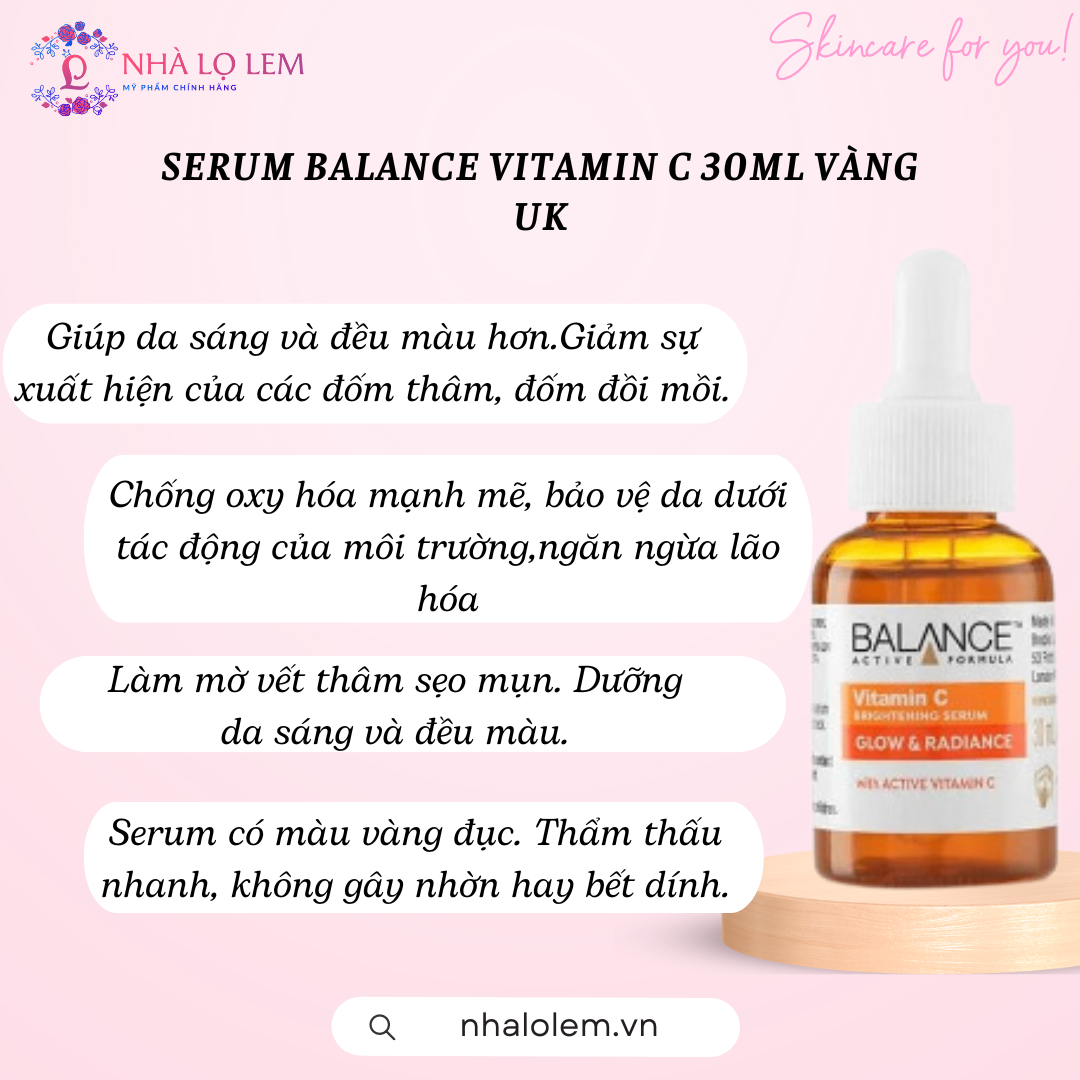 Serum balance vitamin c 30ml vàng UK