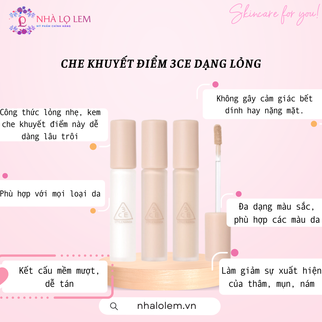 CHE KHUYẾT ĐIỂM 3CE DẠNG LỎNG