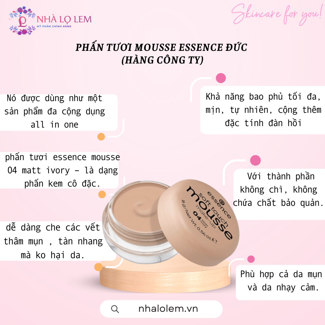 PHẤN TƯƠI MOUSSE ESSENCE ĐỨC (hàng công ty)