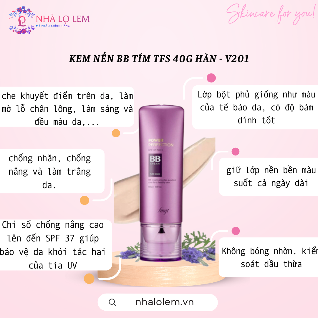 KEM NỀN BB TÍM TFS 40G HÀN - V201