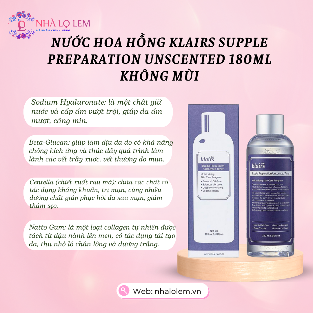 NƯỚC HOA HỒNG KLAIRS SUPPLE PREPARATION UNSCENTED 180ML