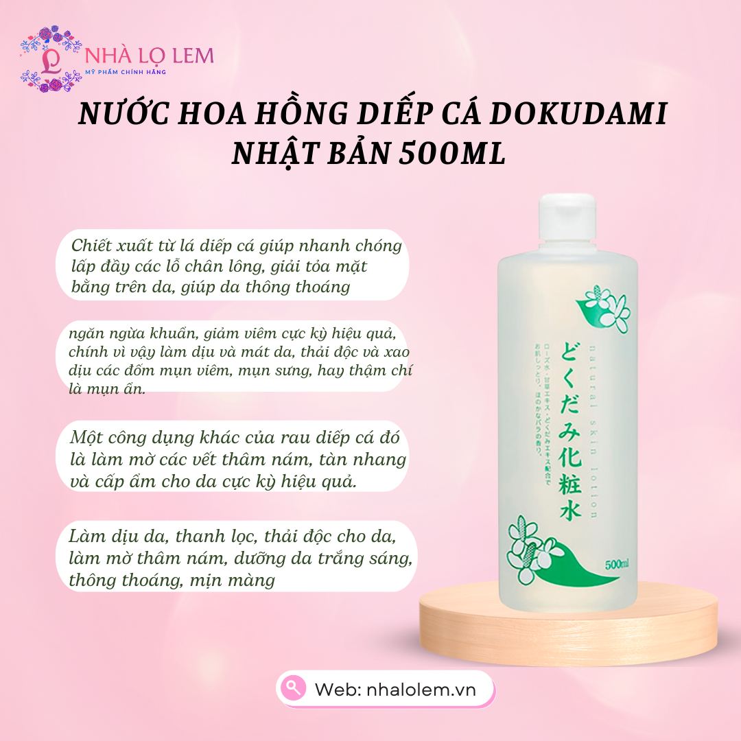 NƯỚC HOA HỒNG DOKUDAMI NHẬT BẢN 500ML