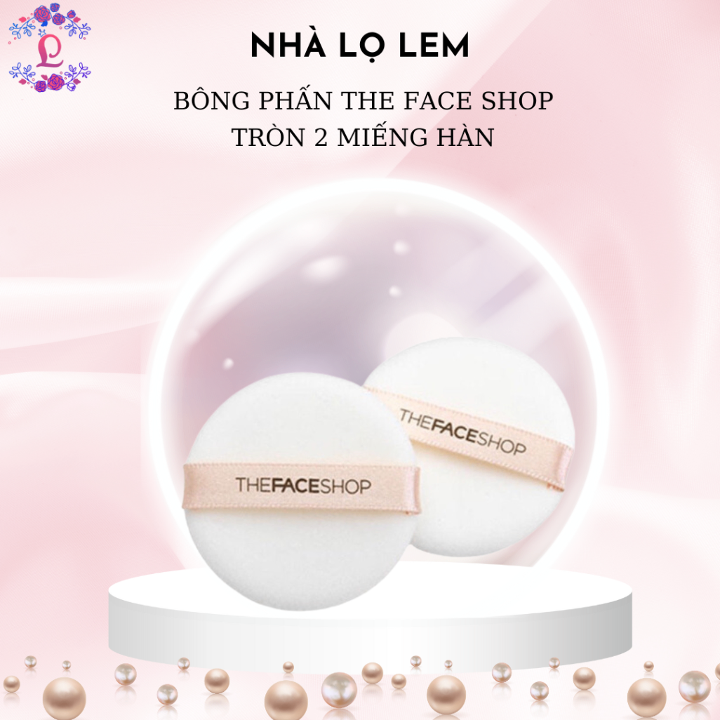 Bông phấn the face shop tròn 2 miếng Hàn