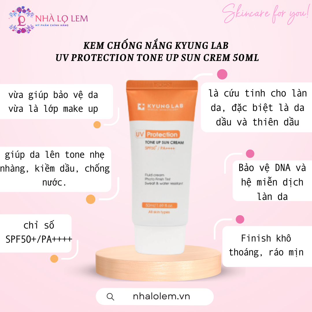 KEM CHỐNG NẮNG KYUNGLAB UV PROTECTION TONE UP SUN CREM 50ML