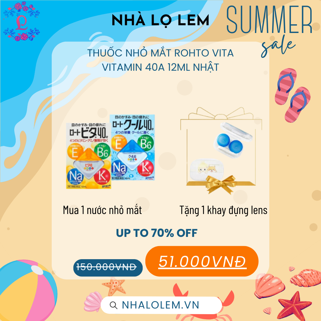 THUỐC NHỎ MẮT ROHTO VITA ViTAMIN 40A 12ML NHẬT