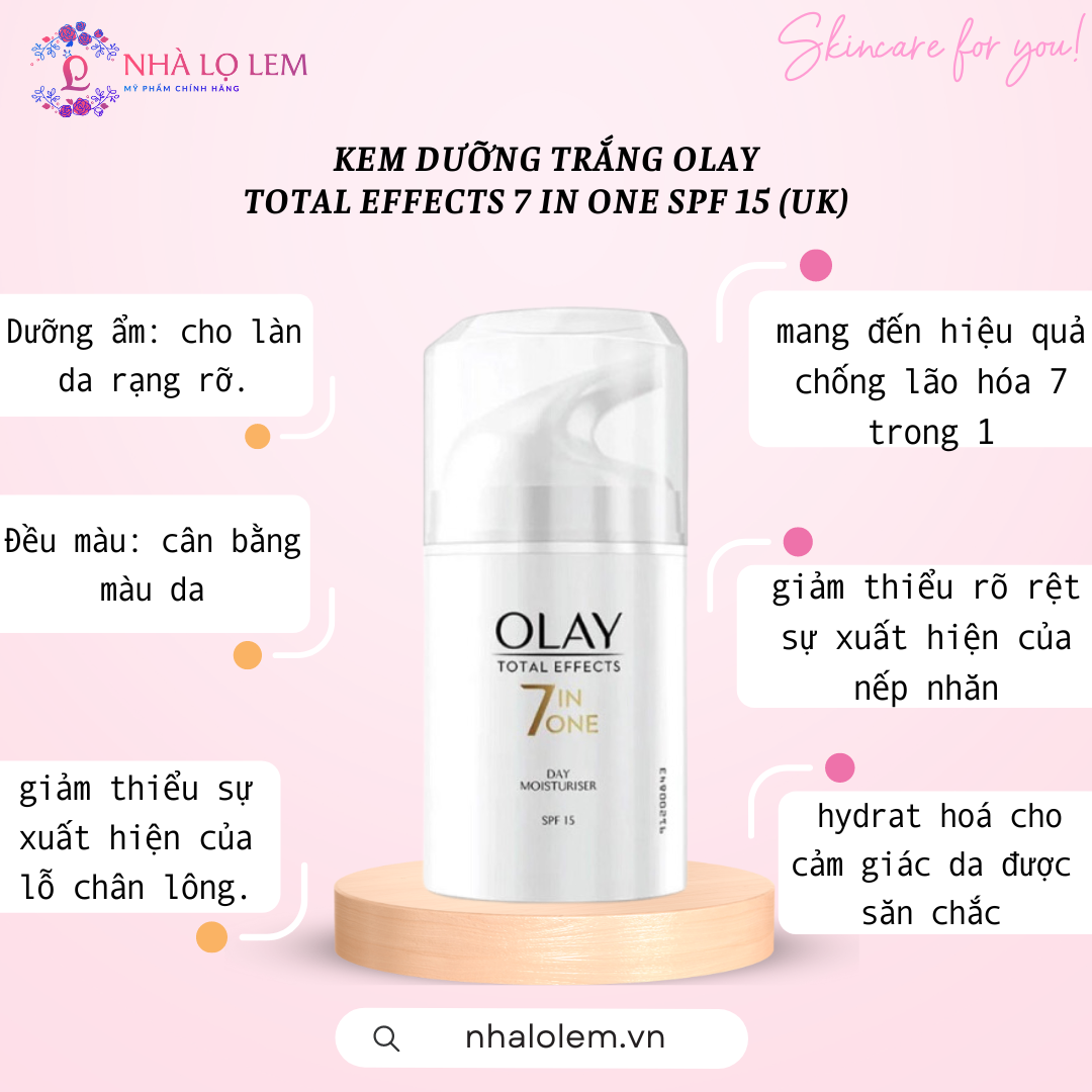 KEM DƯỠNG TRẮNG OLAY TOTALL EFFECTS 7 IN ONE SPF 15 (UK)