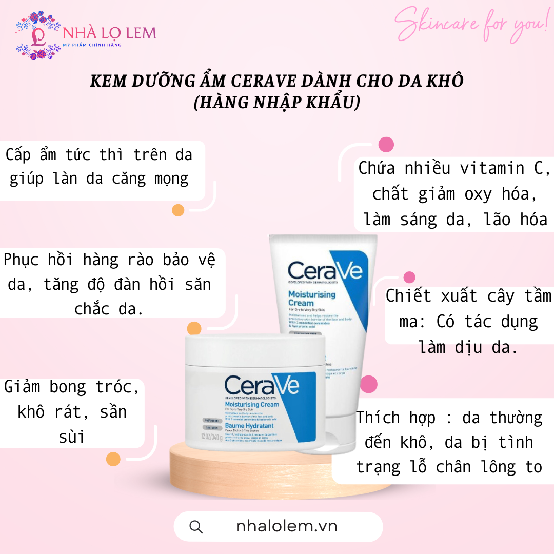 KEM DƯỠNG ẨM CERAVE DÀNH CHO DA KHÔ (HÀNG NHẬP KHẨU)