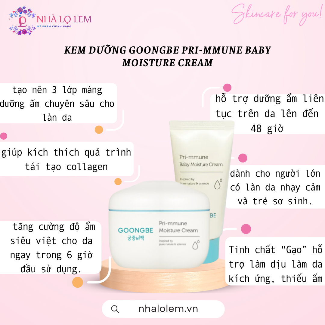 KEM DƯỠNG GOONGBE PRI-MMUNE BABY MOISTURE CREAM