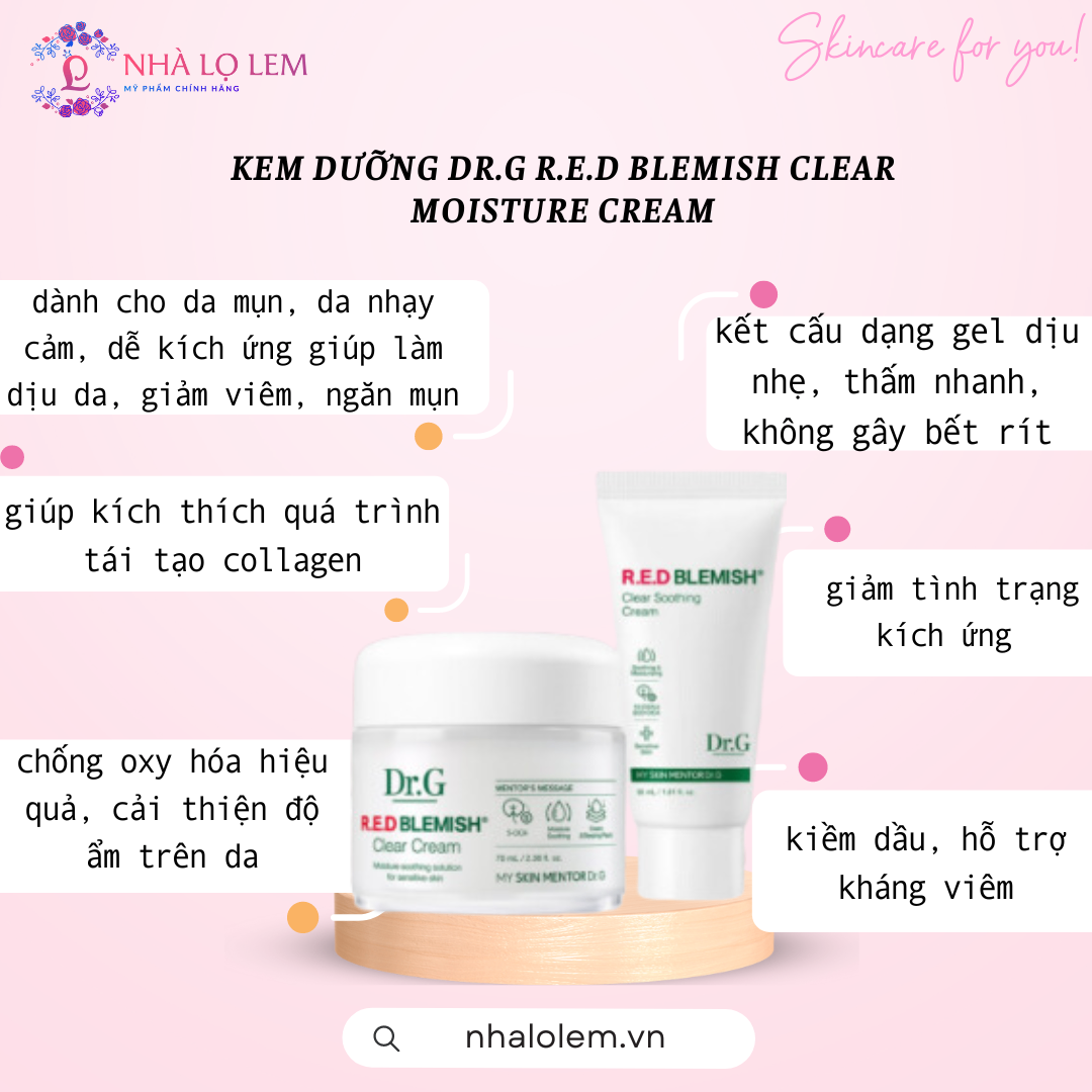 KEM DƯỠNG DR.G R.E.D BLEMISH CLEAR MOISTURE CREAM