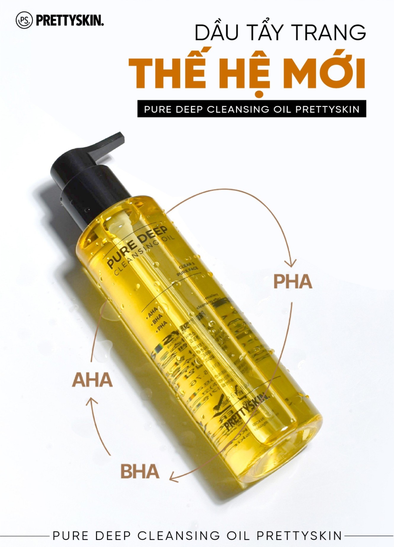 Dầu tẩy trang PRETTYSKIN - AHA/BHA/PHA