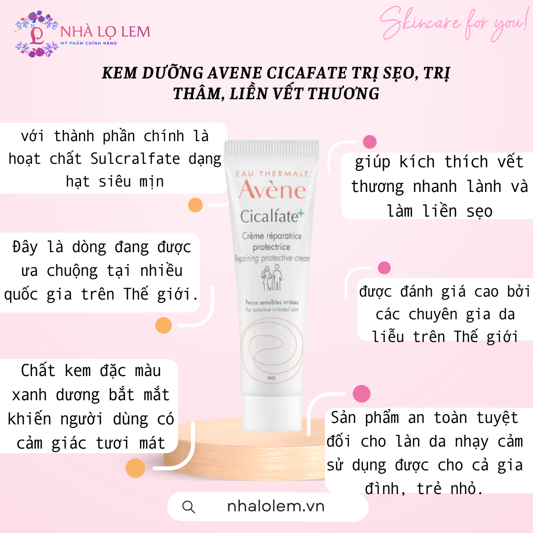 KEM DƯỠNG AVENE CICALFATE TRỊ SẸO, TRỊ THÂM, LIỀN VẾT THƯƠNG