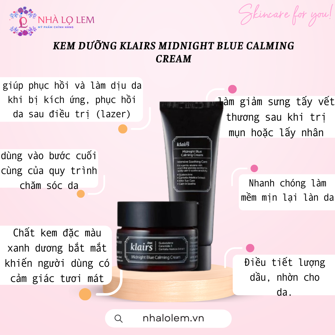 KEM DƯỠNG KLAIRS MIDNIGHT BLUE CALMING CREAM