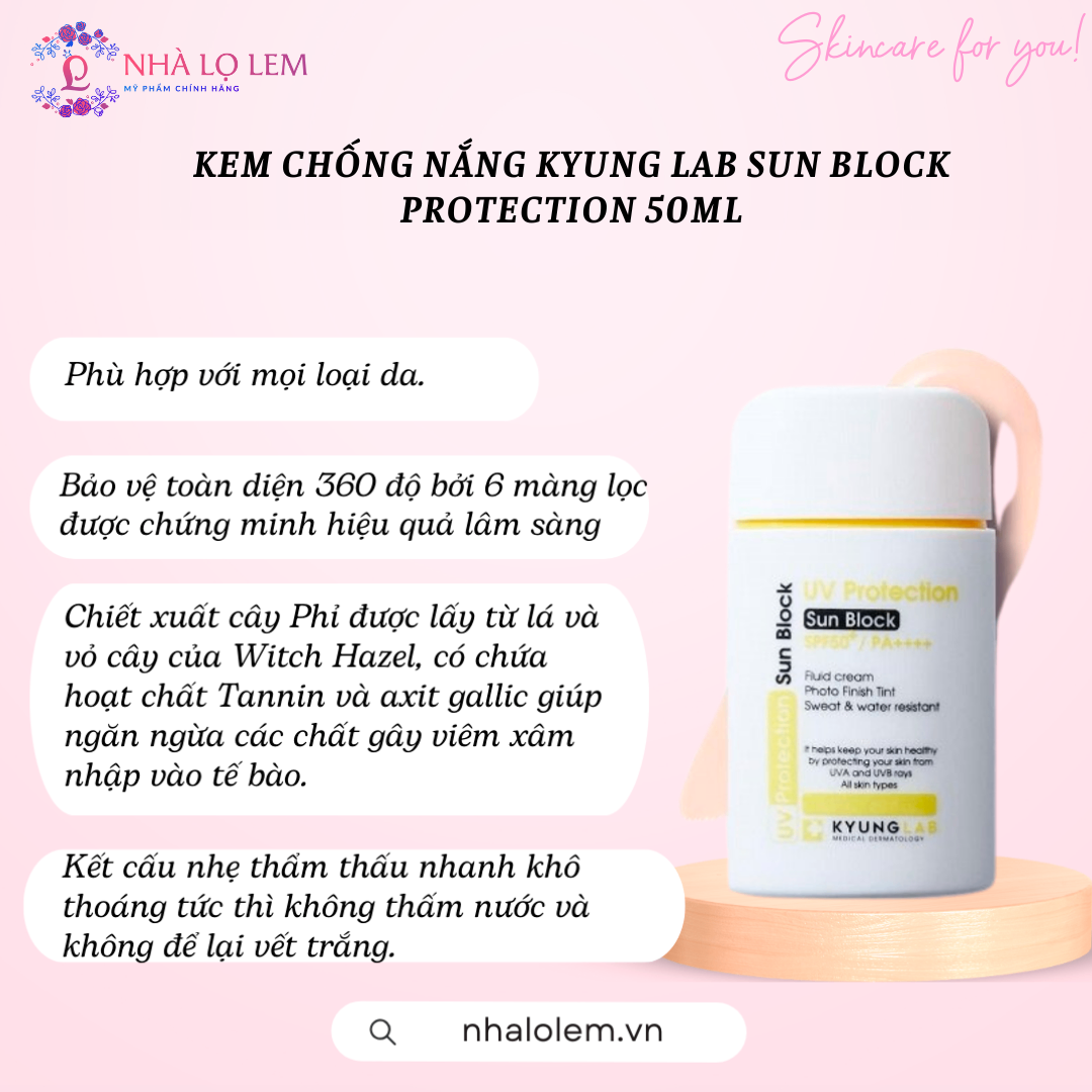 KEM CHỐNG NẮNG 6 màng lọc KYUNGLAB SUN BLOCK PROTECTION 50ML (nhập khẩu)