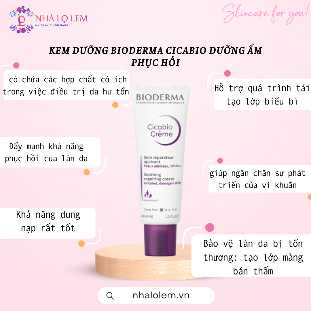 KEM DƯỠNG BIODERMA CICABIO DƯỠNG ẨM PHỤC HỒI