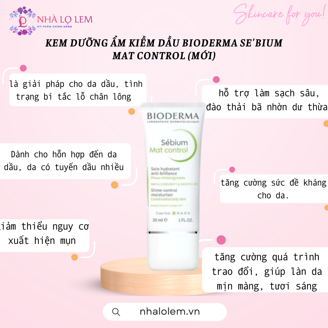 KEM DƯỠNG ẨM KIỀM DẦU BIODERMA SE'BIUM MAT CONTROL (MỚI)