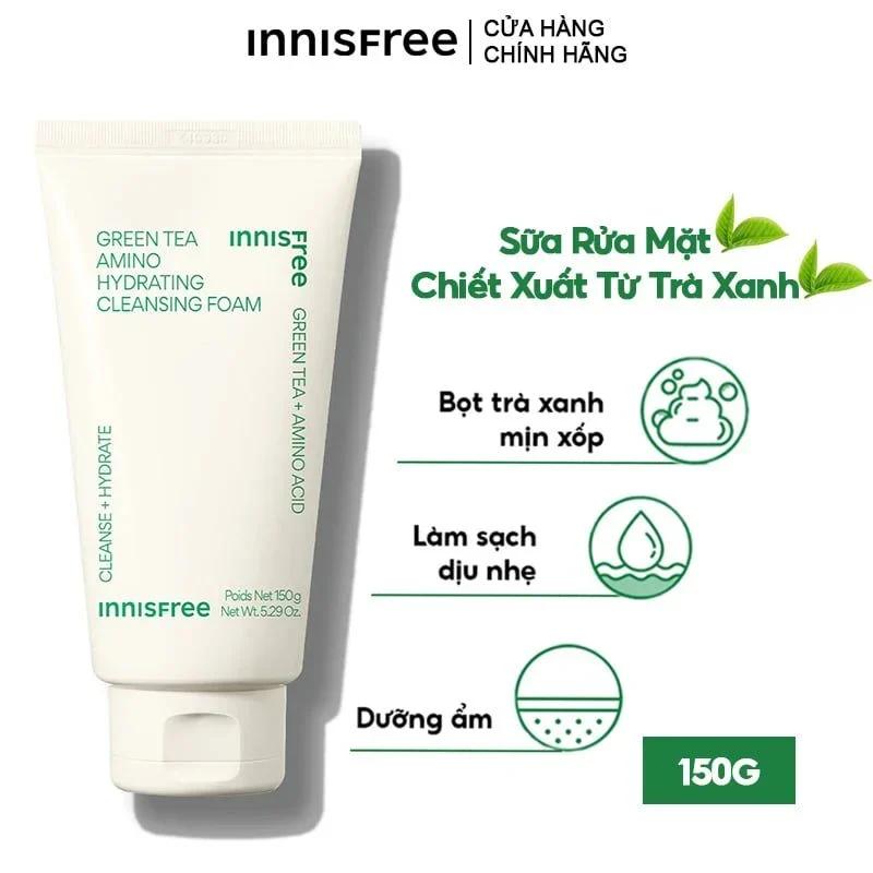 Sữa rửa mặt INNISFREE Green Tea 150g (nhập khẩu)