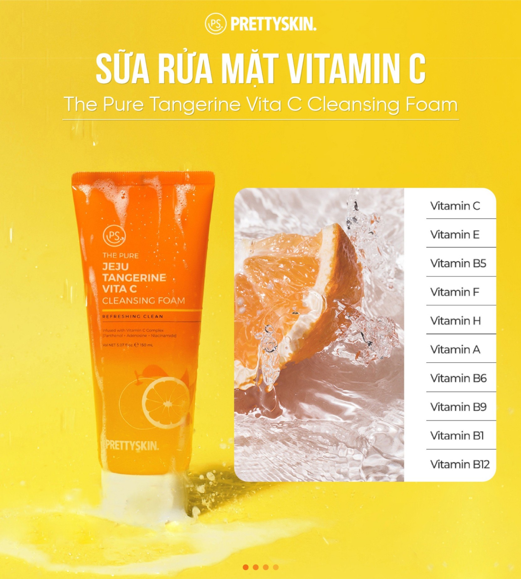 Sữa rửa mặt PRETTYSKIN - VITA C