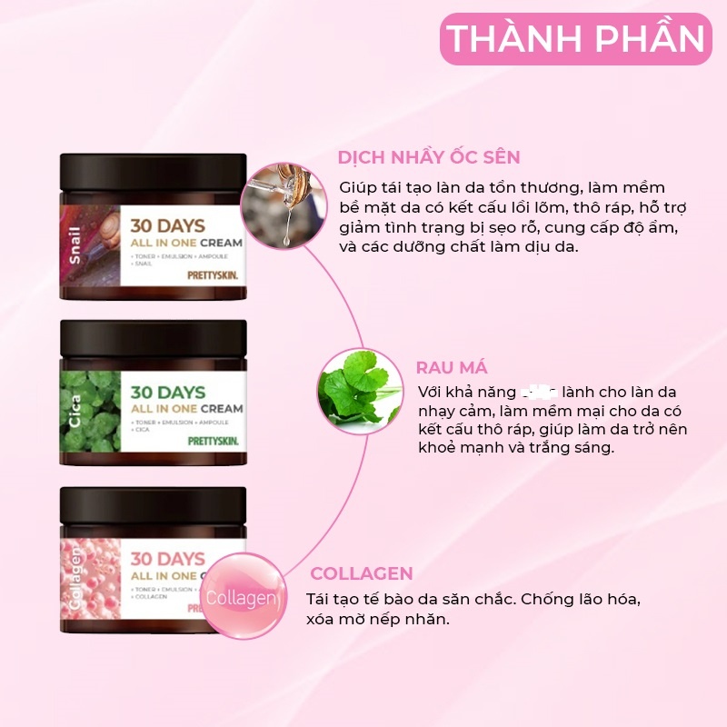 KEM DƯỠNG DA PRETTYSKIN 30 DAYS ALL IN ONE