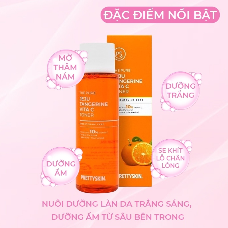 Nước hoa hồng PRETTYSKIN - VITA C