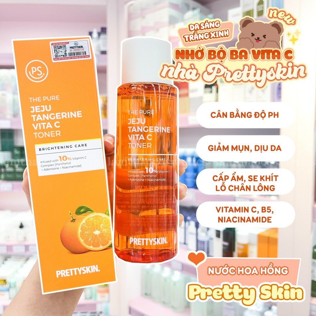 Nước hoa hồng PRETTYSKIN - VITA C