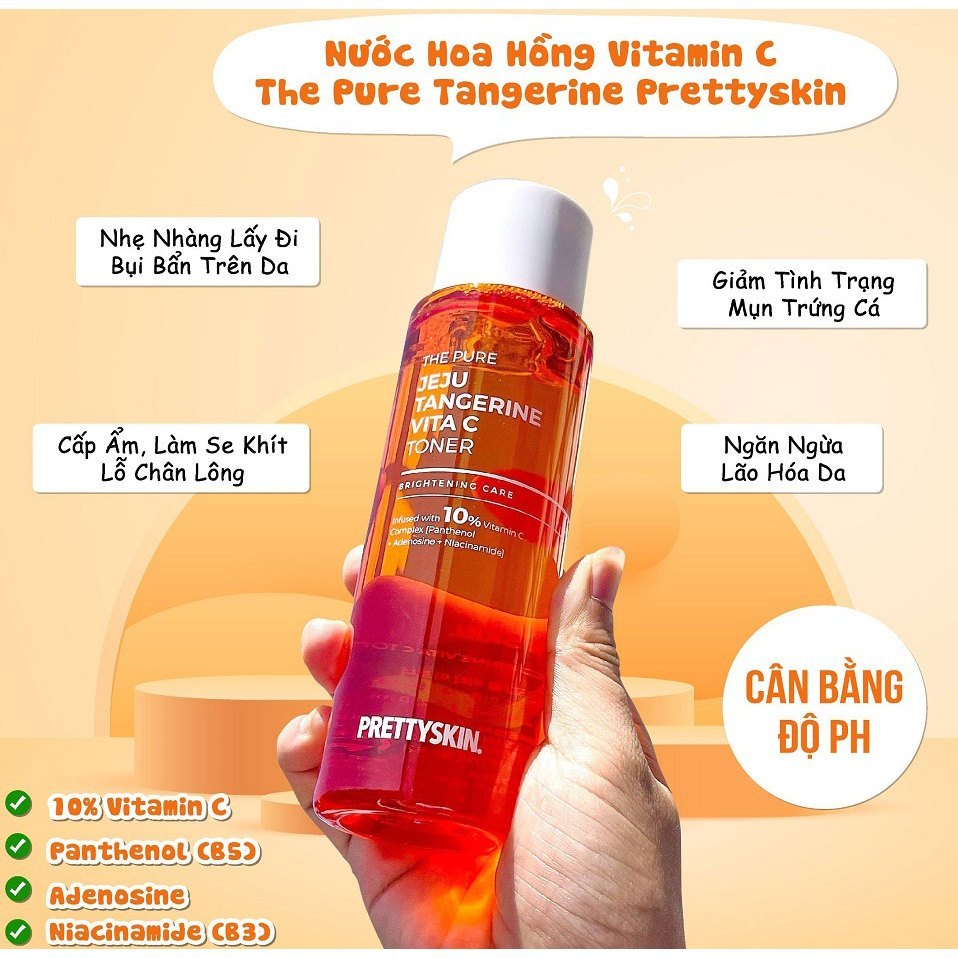 Nước hoa hồng PRETTYSKIN - VITA C