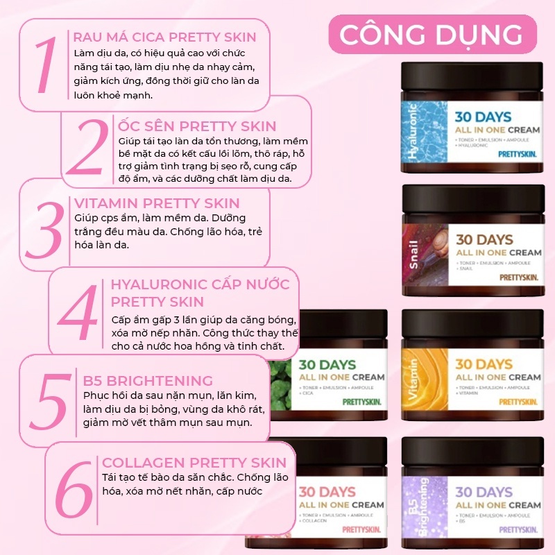 KEM DƯỠNG DA PRETTYSKIN 30 DAYS ALL IN ONE