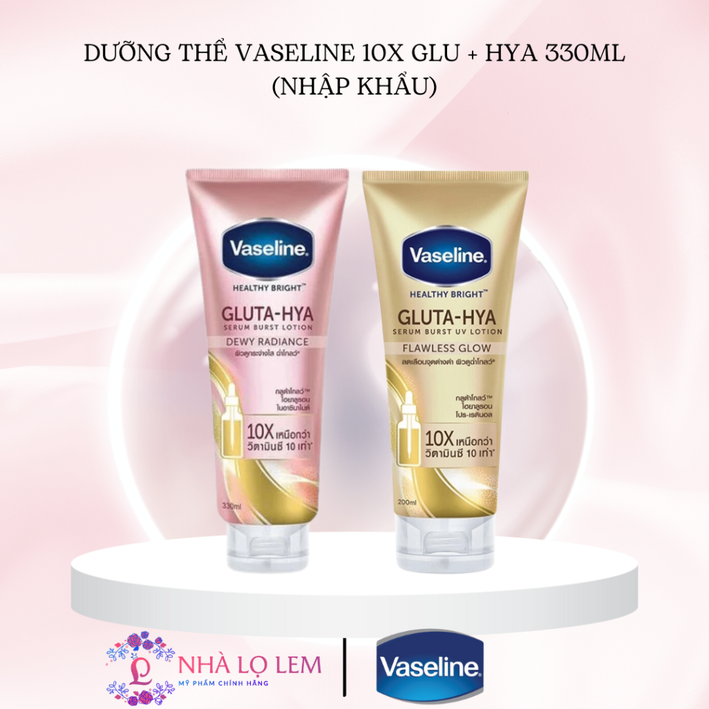 DƯỠNG THỂ VASELINE 10X GLUTA + HYA 330ML (nhập khẩu)