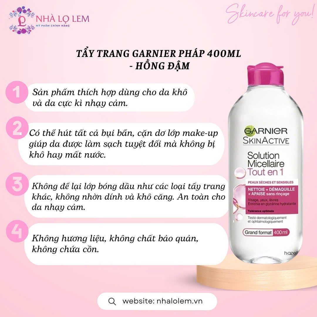 TẨY TRANG GARNIER PHÁP 400ML