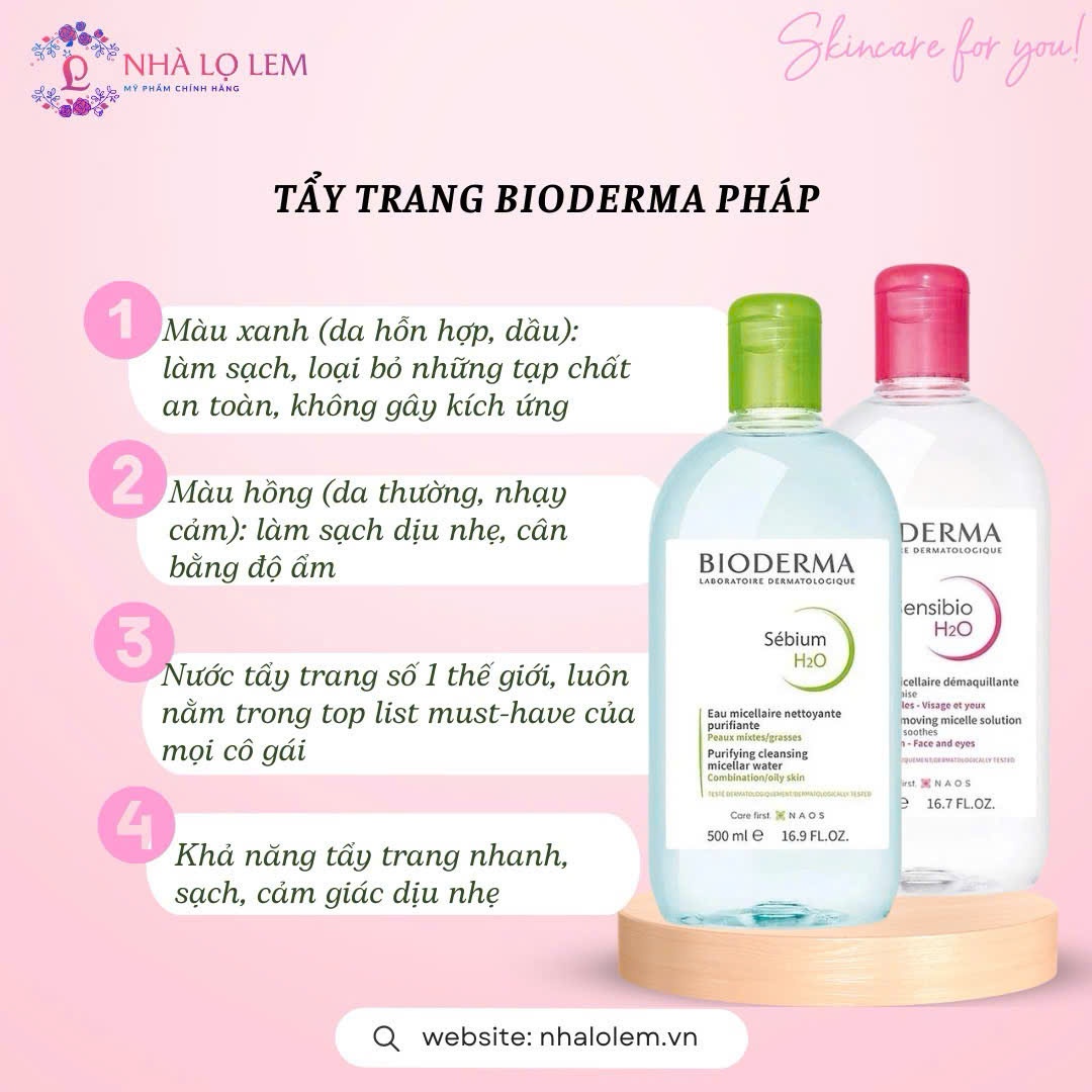 TẨY TRANG BIODERMA PHÁP (MINISIZE & FULLSIZE)