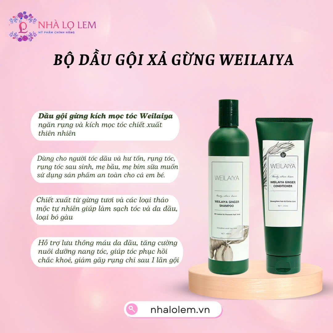 Cặp gội xả WEILAIYA - TRẮNG (gừng)