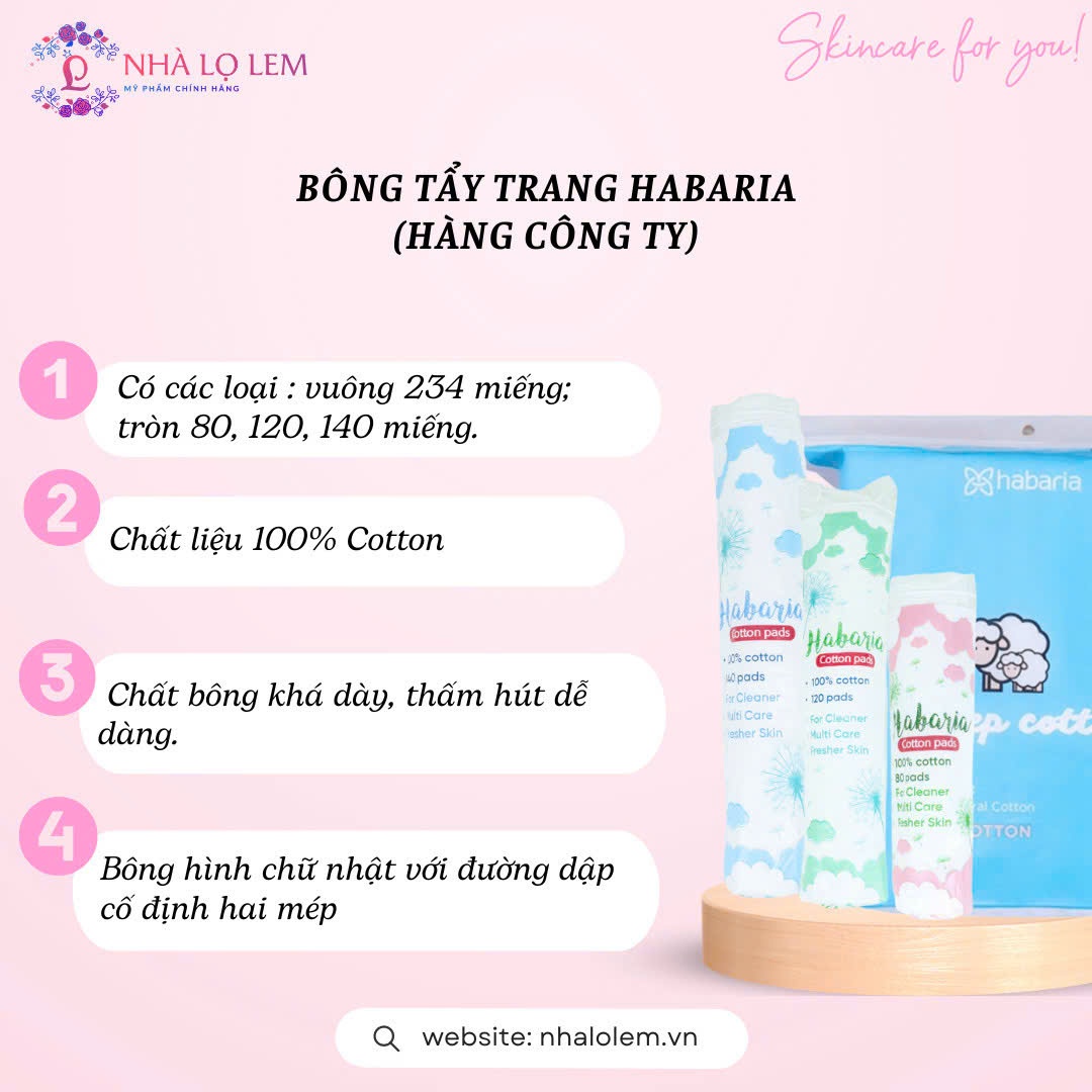 BÔNG TẨY TRANG HABARIA (HÀNG CÔNG TY)