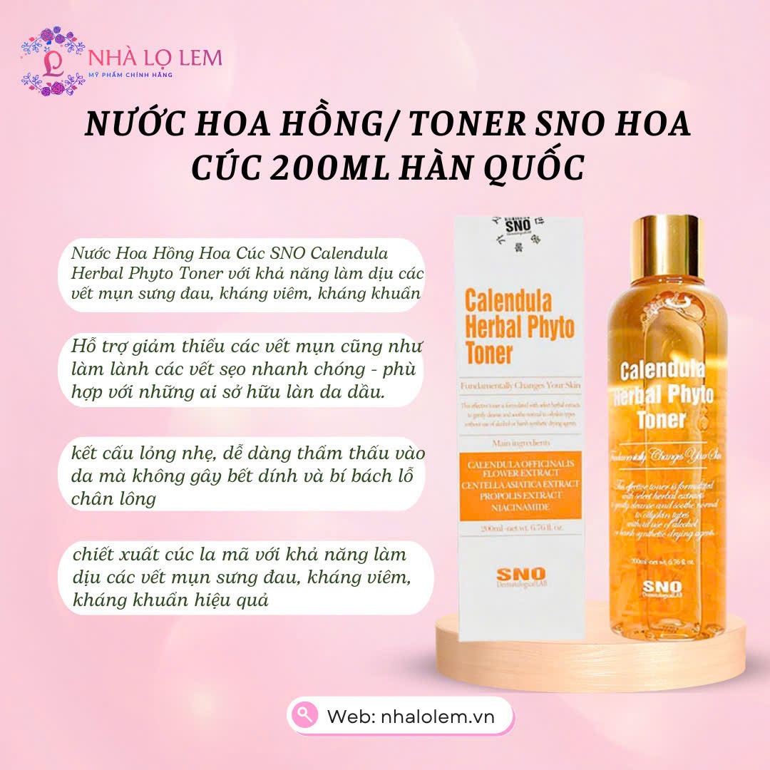 Nước hoa hồng/ toner SNO hoa cúc 200ml Hàn Quốc