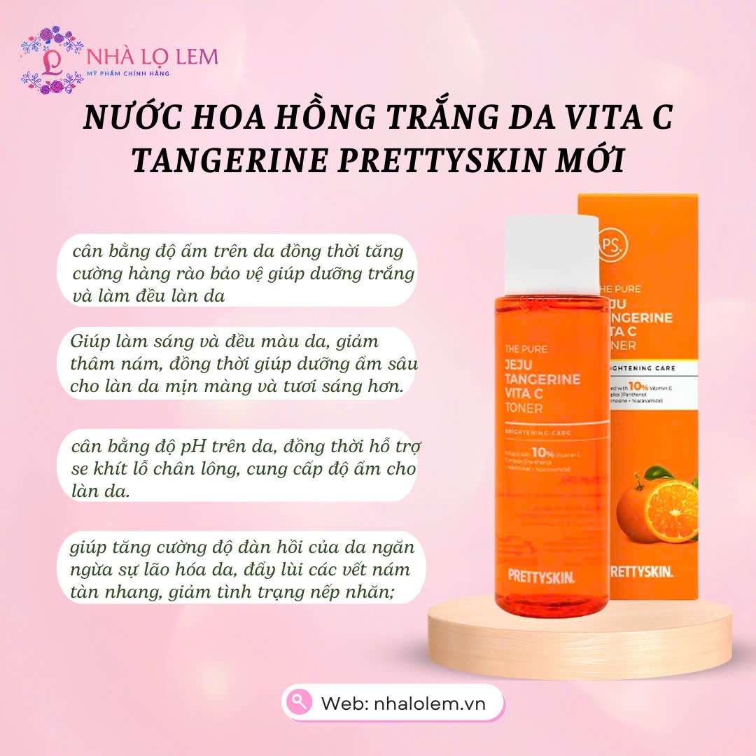 Nước hoa hồng PRETTYSKIN - VITA C