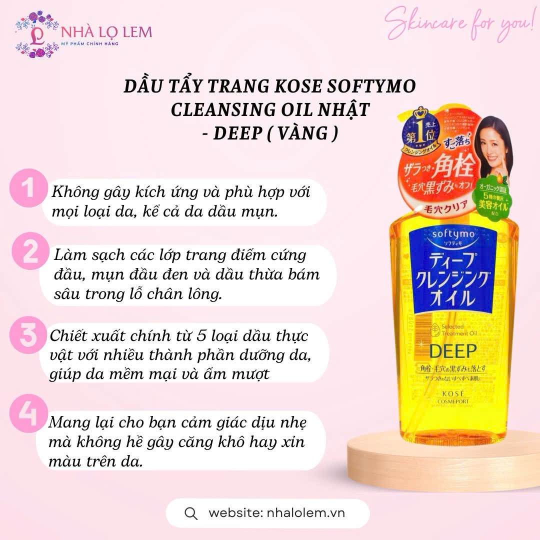 TẨY TRANG KOSE SOFTYMO CLEANSING OIL NHẬT