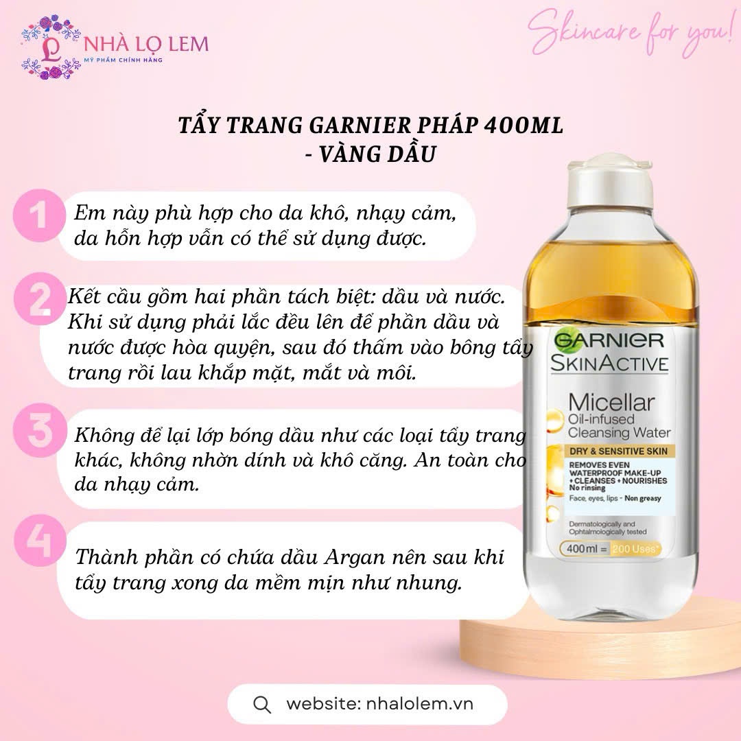 TẨY TRANG GARNIER PHÁP 400ML