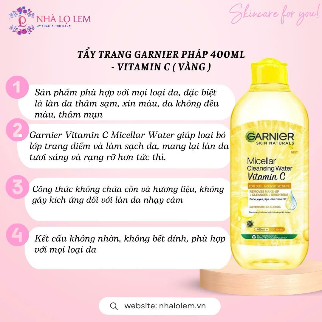 TẨY TRANG GARNIER PHÁP 400ML