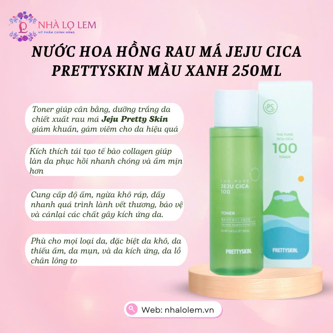 Nước hoa hồng PRETTYSKIN - The Pure Jeju Cica 250ml